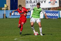 I. B třída, skupina B, 7. kolo: SK Klatovy 1898 B (na snímku fotbalisté v červených dresech) - FK Svéradice 4:1.