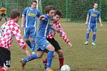 Krajský přebor mužů: Luby (v červeném) - Klatovy 0:3.