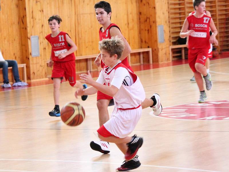 Liga mladších žáků U14: Klatovy (bílé dresy) - České Budějovice 142:28