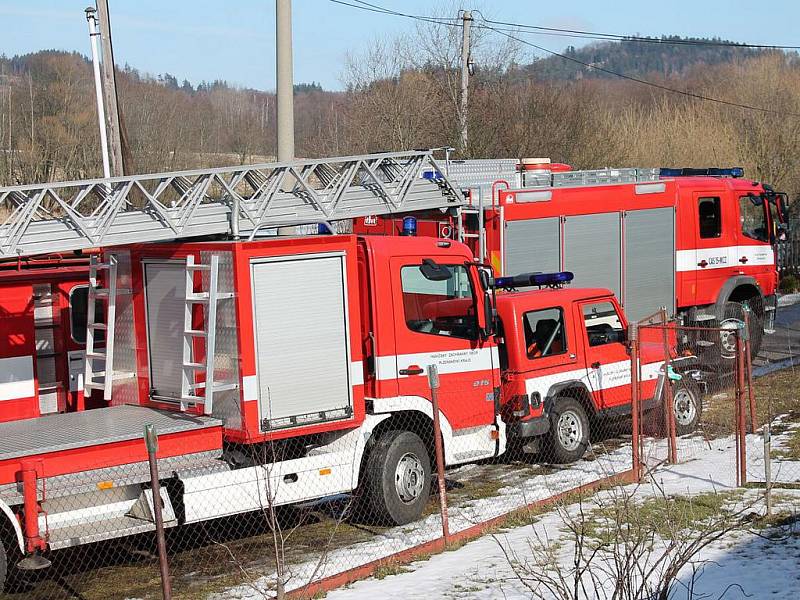 Středeční požár stodoly ve Smrčí