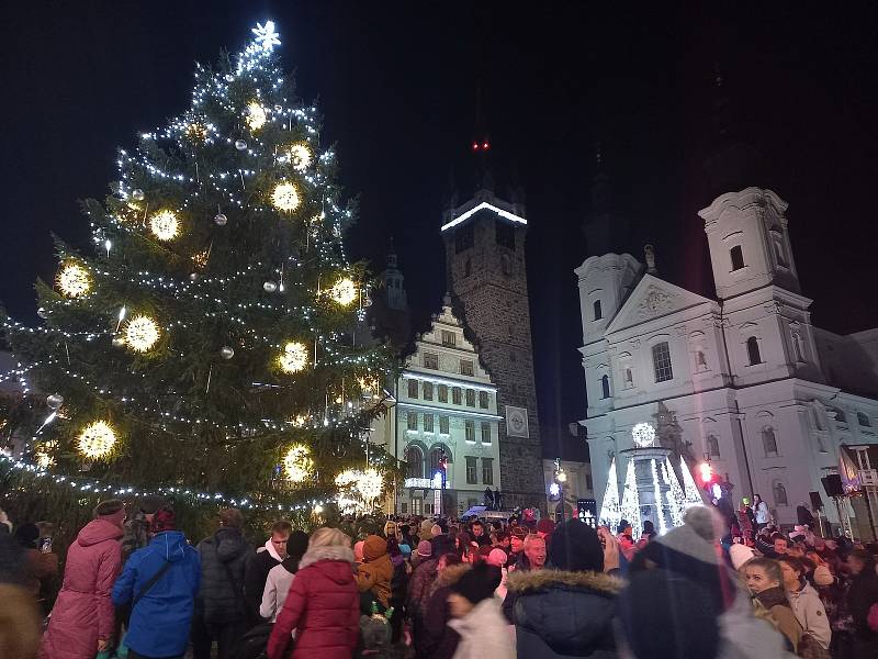 Rozsvícení vánočního stromu v Klatovech.