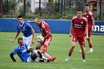 Letní fotbalová příprava 2022: SK Klatovy 1898 (červení) - TJ Jiskra Domažlice B (hráči v modrých dresech) 5:1.