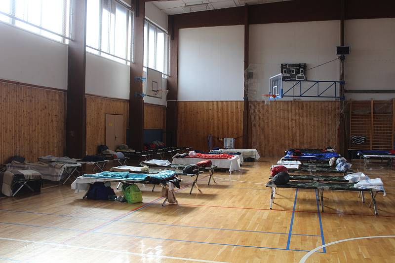 Ubytovací centrum pro uprchlíky v Klatovech.