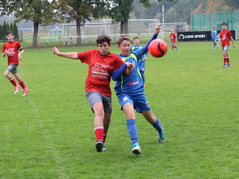 Fotbal, krajský přebor starších žáků: Luby - Tachov.