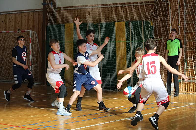 Zápas hochů U14 BK Klatovy - USA na Easter Cupu v Klatovech.