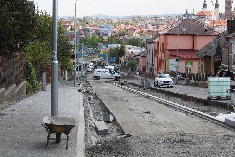 Opravy Domažlické ulice v Klatovech.