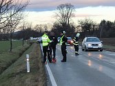 Nehoda autobusu a cyklisty u Janovic nad Úhlavou.