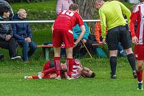 TJ START Luby (fotbalisté v červených dresech), archiv.