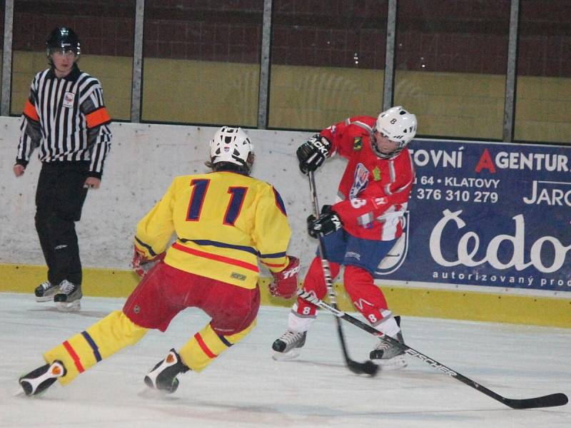 Žákovská liga starších žáků HC Klatovy - HC České Budějovice 4:3.