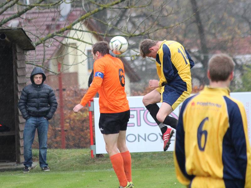 Fotbal, 1. B třída, sk. B: Chanovice (oranžoví) - Hradešice