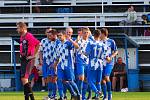 Fotbalisté Nýrska po vstřeleném gólu do sítě Nepomuku (vítězství 4:1) v rámci 4. kola aktuálně pozastaveného ročníku krajského přeboru.