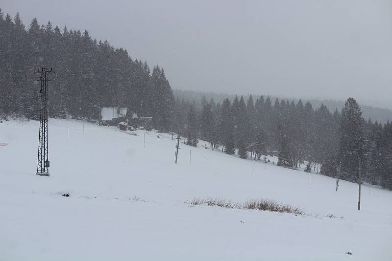 Zasněžená Šumava.