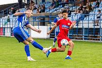 FORTUNA divize A, 22. kolo: SK Klatovy 1898 (na snímku fotbalisté v červených dresech) - SK Hořovice 1:1.