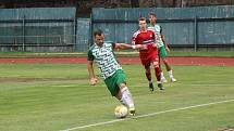 3. kolo FORTUNA divize A: FK Slavoj Český Krumlov - SK Klatovy 1898 (na snímku fotbalisté v červených dresech) 2:2 (1:2).