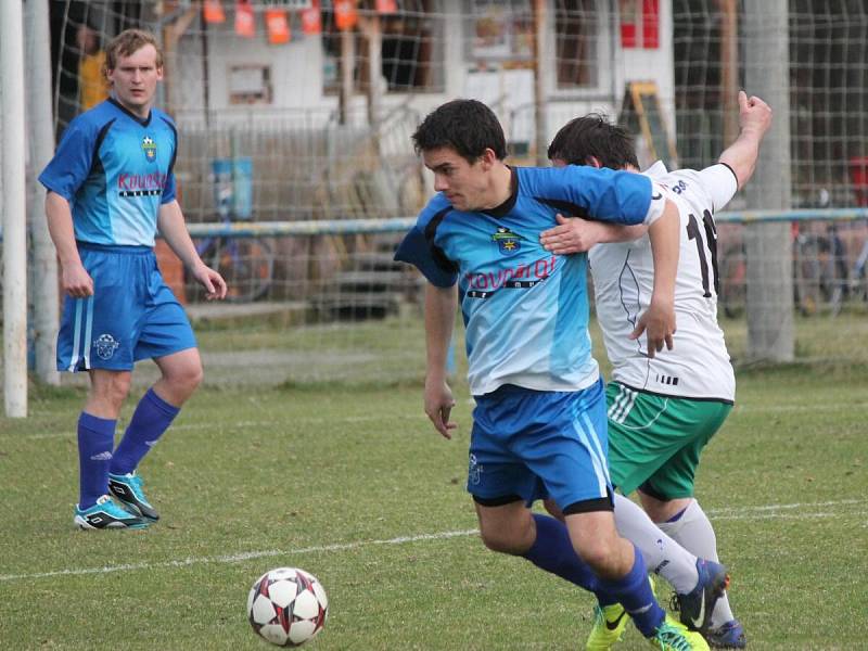 Krajský přebor mužů: Horažďovice (v modrém) - Stod 2:1.