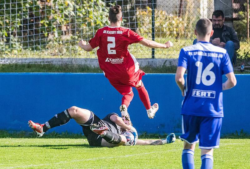 Fotbalisté divizních Klatov remizovali v 11. kole soutěže na hřišti Soběslavi 2:2, i když po prvním poločase vedli o dvě branky.