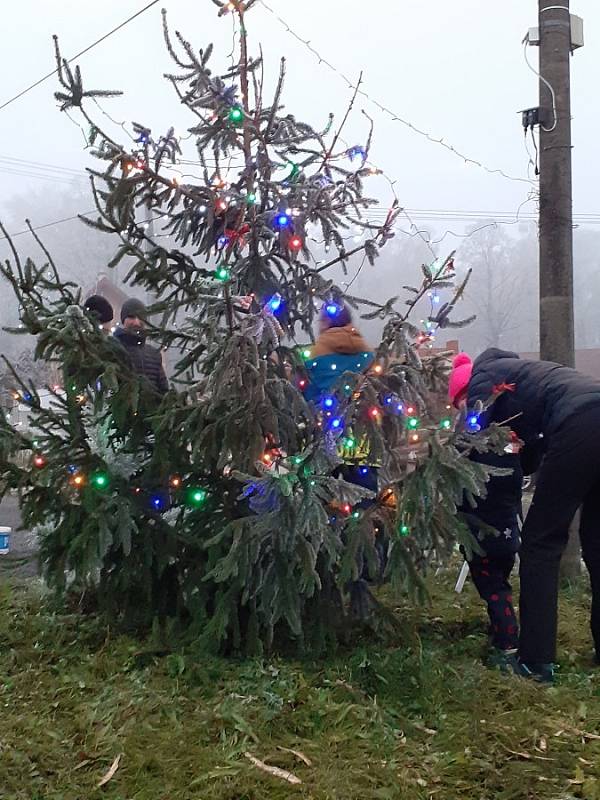 Vánoční strom v Milčicích.