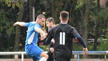 4. kolo I. B třídy (skupina B): TJ Sokol Štěnovice - TJ Sokol Pačejov (na snímku fotbalisté v černých dresech) 6:1.