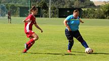 1. kolo divize C ženy: TJ Calofrig Borovany – SK Klatovy 1898 (na snímku fotbalistky v červených dresech) 2:7