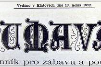 Ilustrační foto historických novin Šumavan.