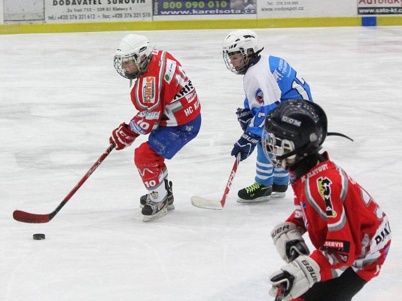 Krajská liga přípravek: HC Klatovy (v červeném) - HC Škoda 1929 4:9.