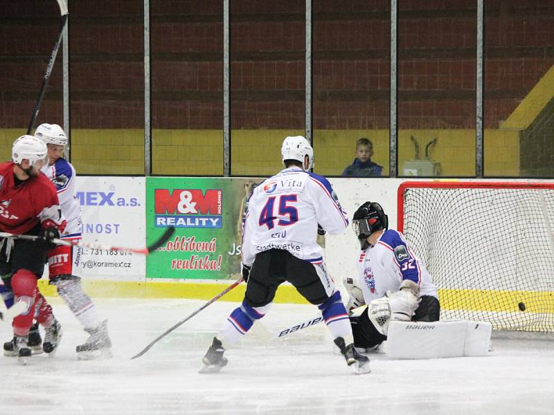 Přípravný zápas 2016: SHC Klatovy (červené dresy) - 1. EV Weiden 7:1