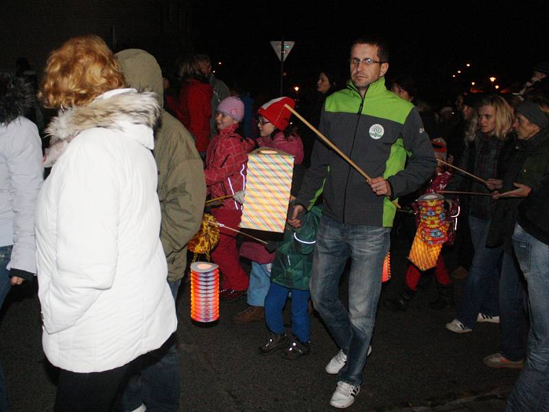 Lampionový průvod ve Strážově.