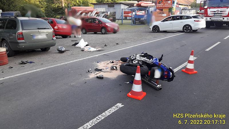 Tragická nehoda, při níž u Sušice zemřel motorkář Tomáš T.