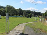 Městské venkovní koupaliště Lázně v Klatovech počátkem srpna 2023.
