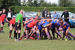 Druhé kolo Poháru Čechy v rugby - zápas Rugby Šumava Nýrsko (červení) - ARC Iuridica Praha