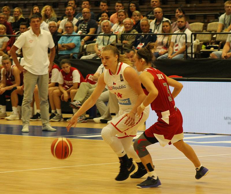 ME U20 v basketbalu: Česko (v bílém) vs. Rusko