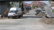 Opravy Domažlické ulice v Klatovech.