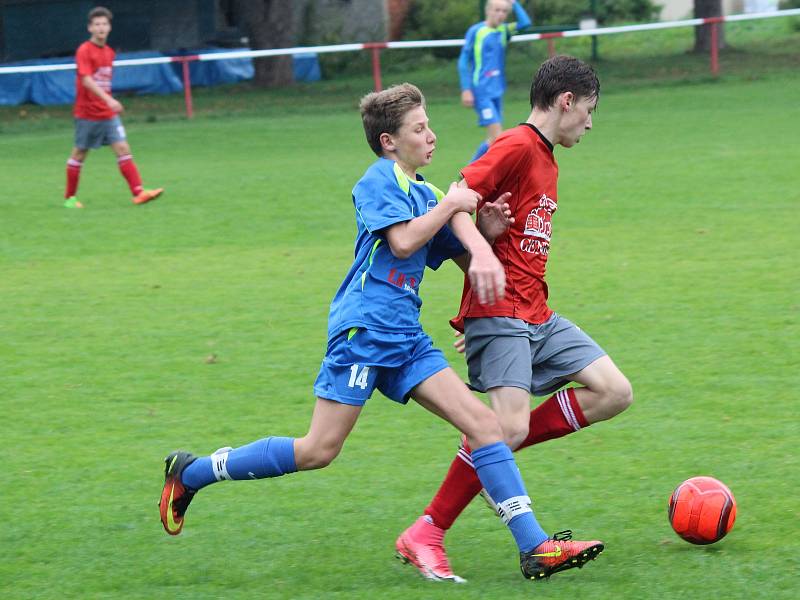 Fotbal, krajský přebor starších žáků: Luby - Tachov.