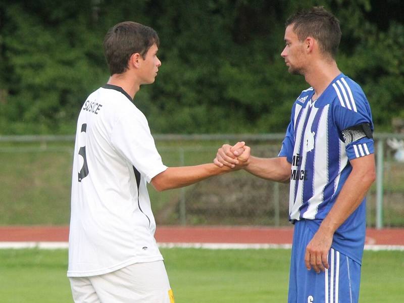 I. kolo Poháru České pošty: Sušice (v bílém) - Domažlice 1:5.