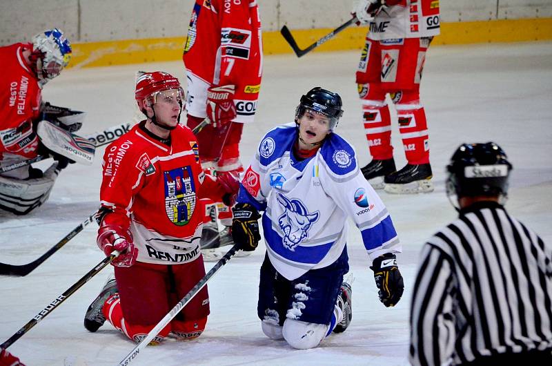 Z utkání II.NHL: Kolín - Pelhřimov (7:6 sn).