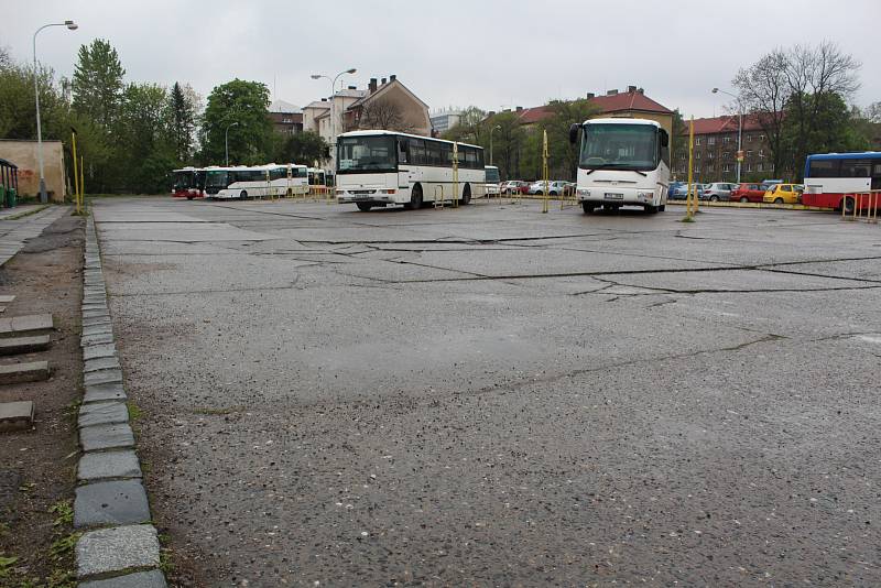 Autobusové nádraží v Kolíně před zahájením rekonstrukce