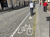 Cyklopruhy a cyklokoridory v Kolíně - Pražská ulice.