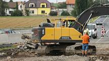 Přeložka na silnici I/12 kvůli rekonstrukci mostu u Přistoupimi a Českého Brodu.