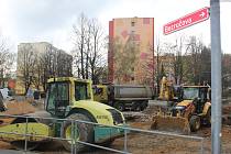 Rekonstrukce Masarykovy ulice v Kolíně, polovina dubna 2018