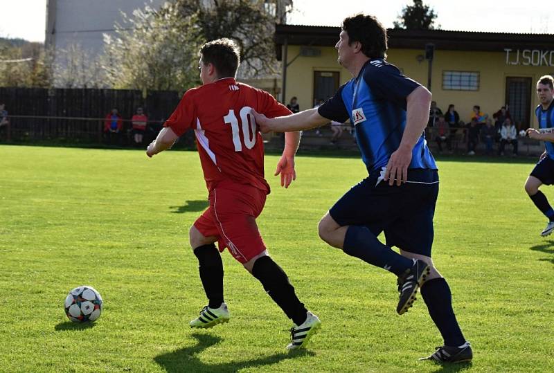 Z utkání okresního přeboru Dobré Pole - Radim (2:0).