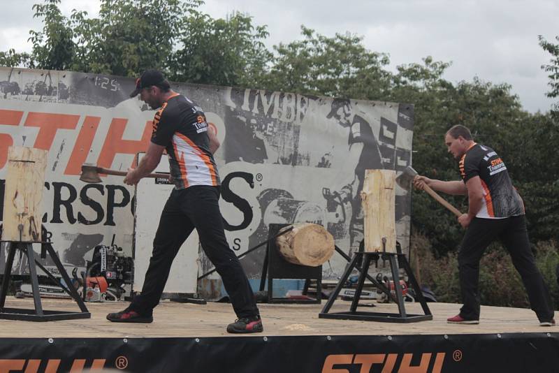 Nedělní odpoledne ve Viticích zpestřil Timbersports.