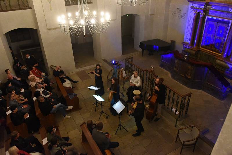 Festival Rosa Bohemica v kolínské synagoze: z vystoupení souboru Plaisirs de Musique se zpěvačkou Eliškou Tesařovou.