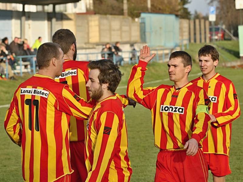 Z utkání Kouřim - Krakovany (2:2, PK 4:3).