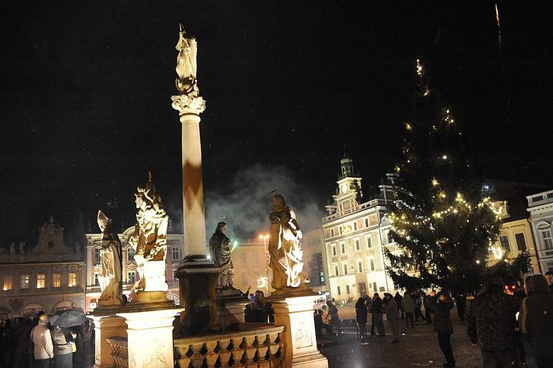 Oslava příchodu nového roku na Karlově náměstí v Kolíně