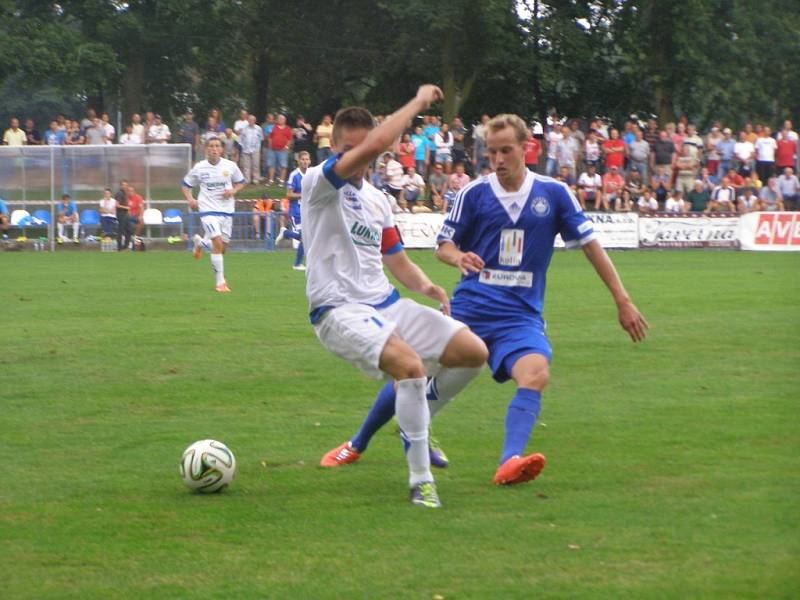 Z utkání Fotbalové národní ligy Kolín - Zlín (1:2)