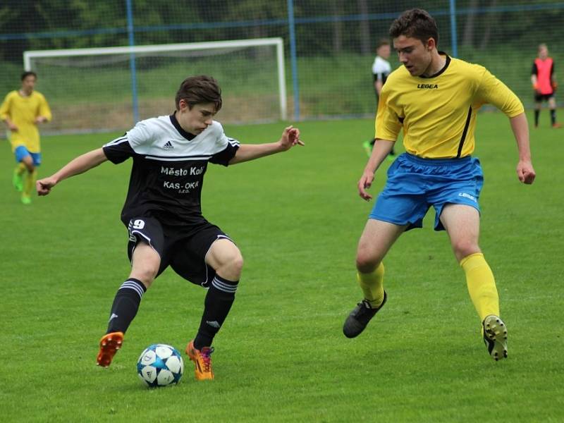 Z utkání krajského přeboru mladšího dorostu FK Kolín - Kosmonosy (9:0).