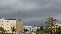 Silný déšť v Kolíně.