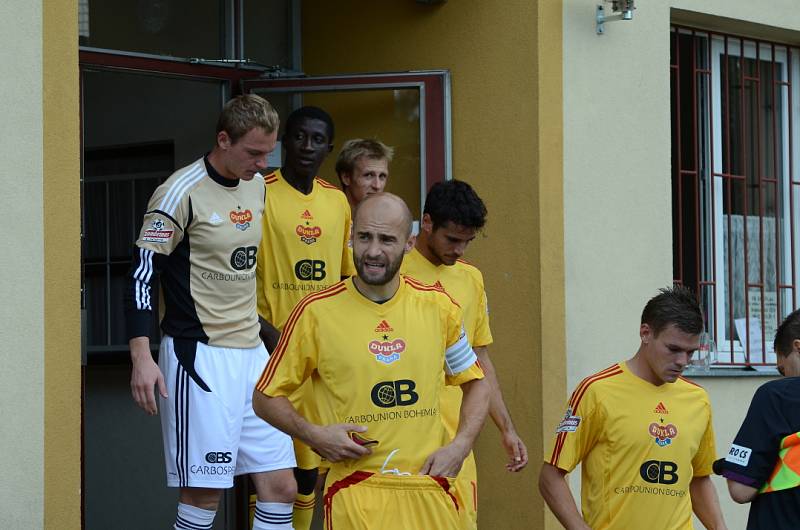 Z utkání 2. kola Poháru České pošty mezi FK Kolín a Duklou Praha (0:1).