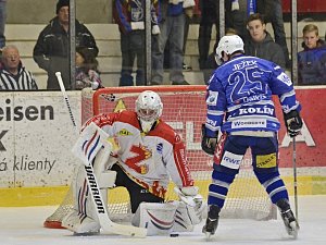 Z utkání 1. kola play off Kolín - Žďár nad Sázavou (1:2).