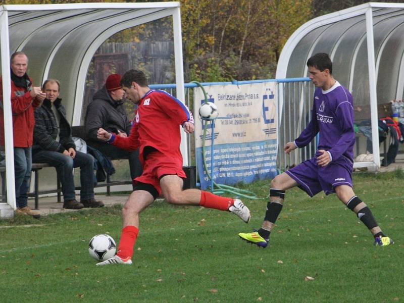 Z utkání Velký Osek - Libodřice (1:2).